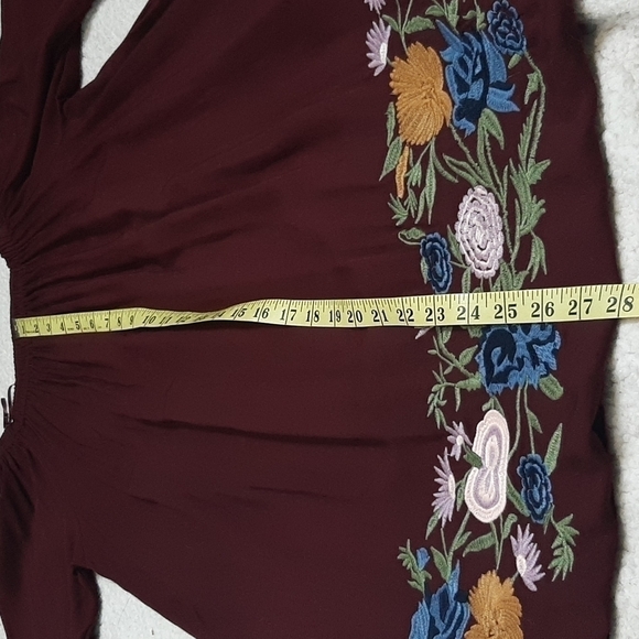 Size S ๐
บboho Peasant Blouse Tunic Rayon Embroidery SOLITAIRE - Picture 12 of 14